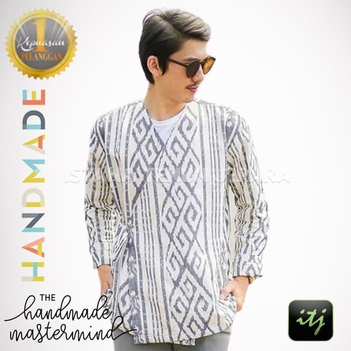 Blazer Batik Pria Tenun Ikat Troso Handmade Motif Toraja