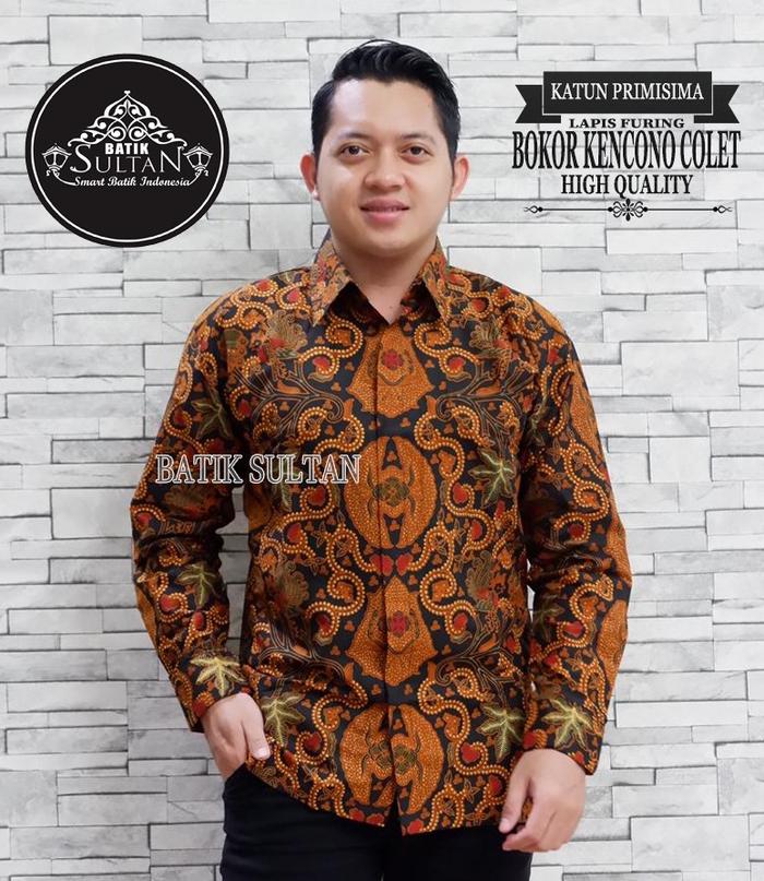 Bokor Kencono Colet Kemeja Batik Pria Lengan Panjang by Batik Sultan