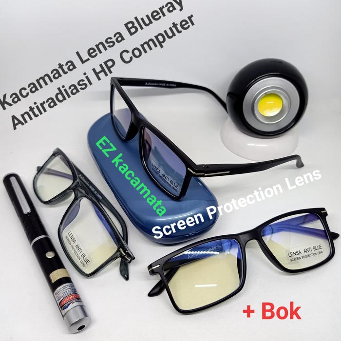 Kacamata Lensa Blueray Antiradiasi HP Computer Frame batang pake Per