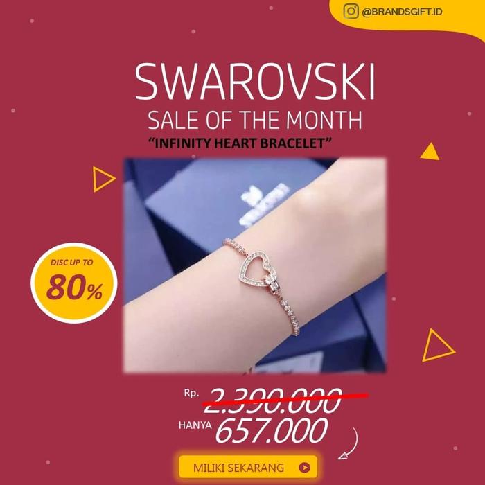 PROMO GELANG SWAROVSKI INFINITY HEART BRACELET ORIGINAL 100%