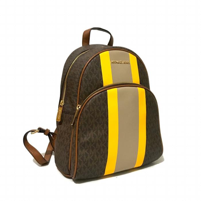Tas Michael Kors Abbey Medium Backpack Signature Brown Multi