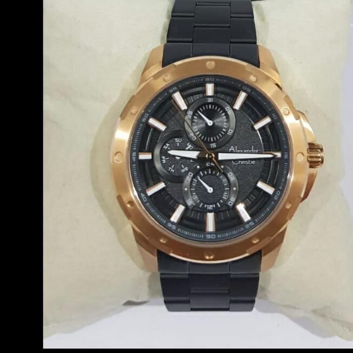 Jam Tangan Analog Pria Alexandre Christie AC 6538MF All Black Rosegold