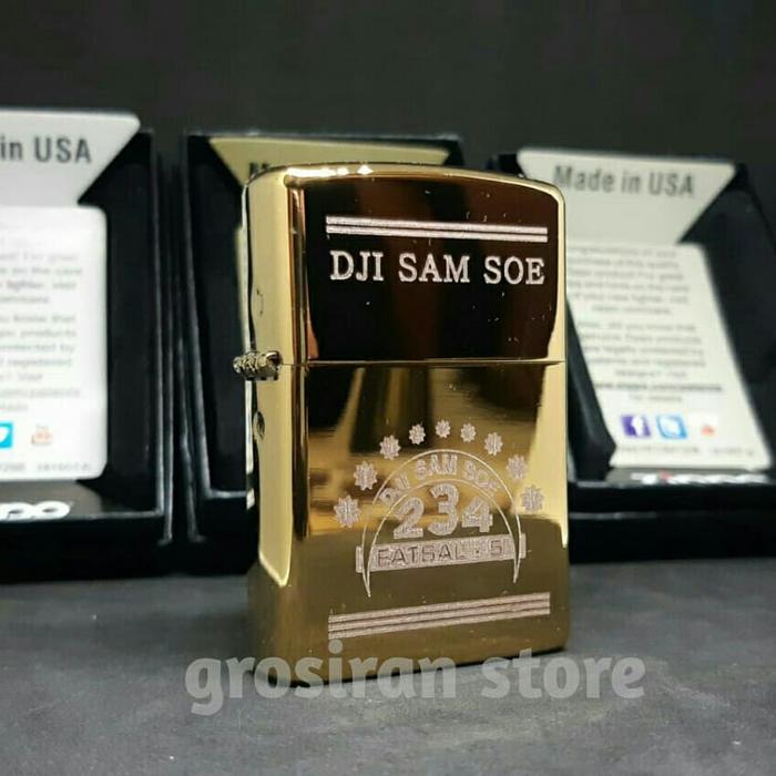 Zippo dji sam gold Custom logo ukir Grafir nama kado korek g
