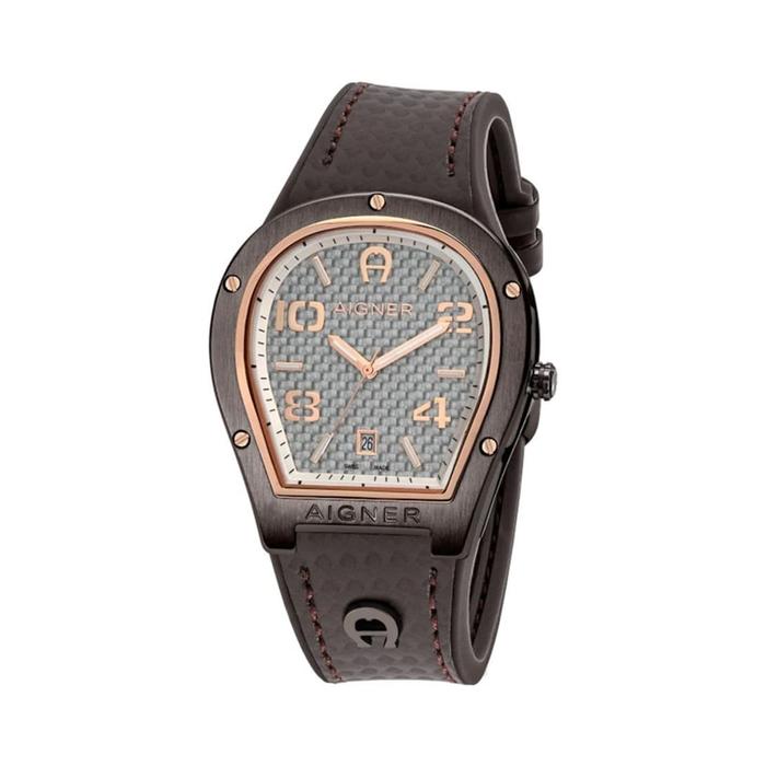 Aigner Roma A136104 Men Brown Leather Strap