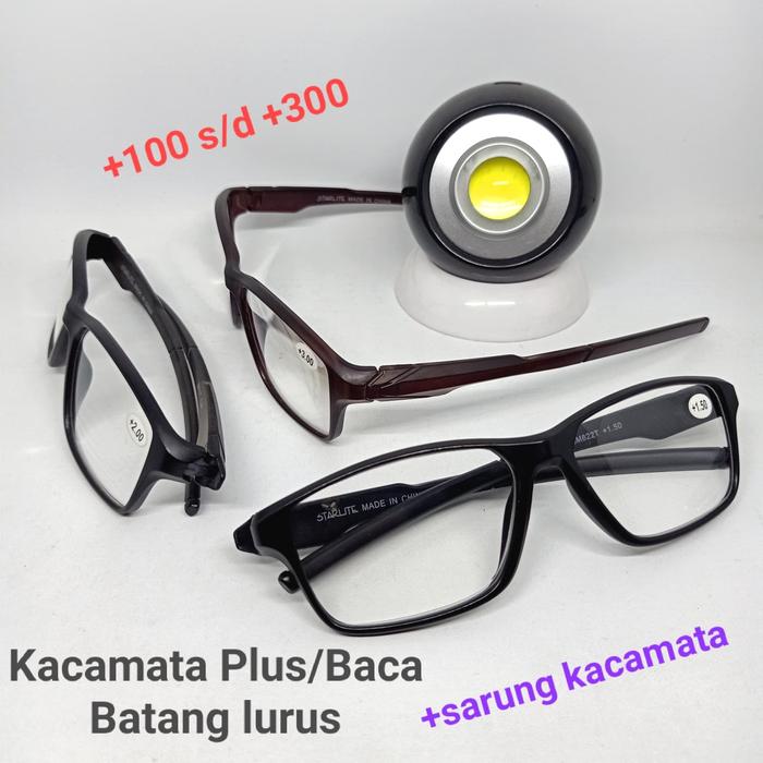 Kacamata Plus/Baca Model Pria batang lurus