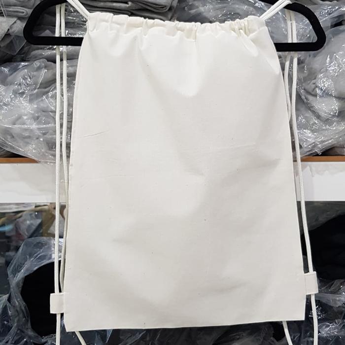 Tas Serut / Drawstring Bag Bahan Blacu Polos