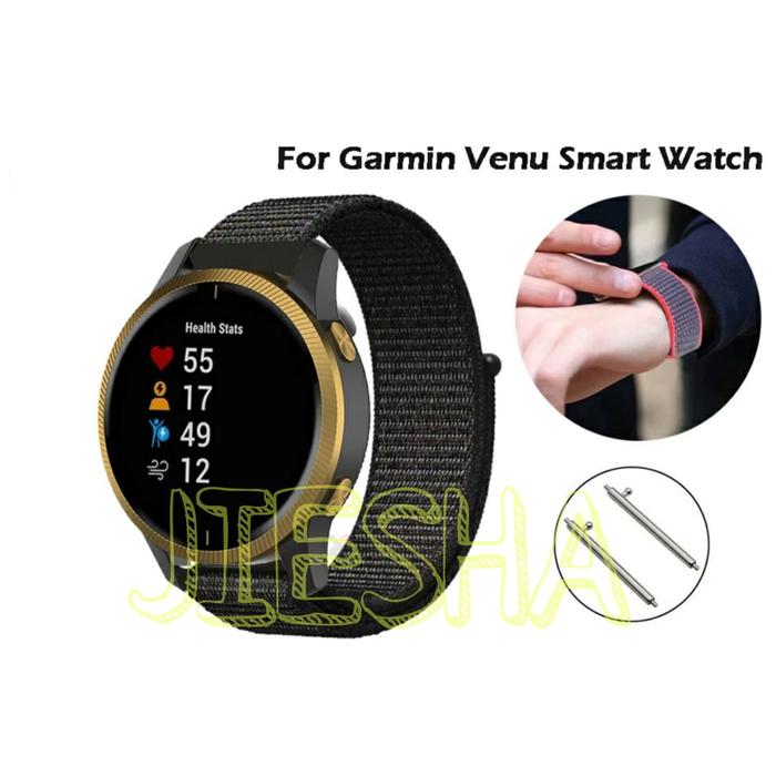 TALI JAM NYLON NILON VELCRO WATCH BAND GARMIN VENU SQ 2 1 MUSIK MUSIC NON FORERUNNER 70 170 55 165 2