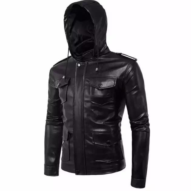 jaket terbaru pria kulit sintetis/jaket hoodie aliando terlaris