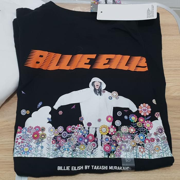 uniqlo billie eilish takashi murakami black tee kids