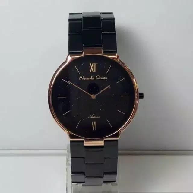 Jam tangan pria Alexandre Christie AC 8480 AC8480 black rosegold
