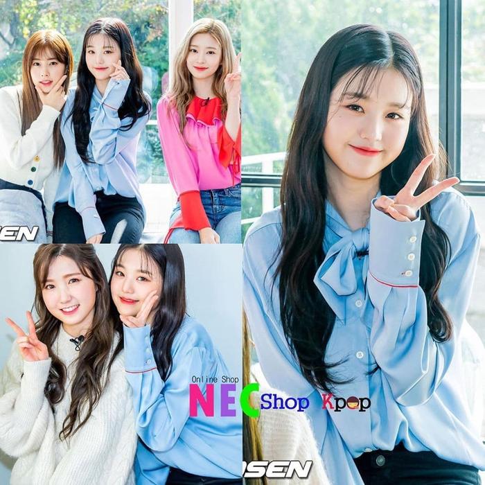 Izone Jang Wonyoung check ribbon Blouse