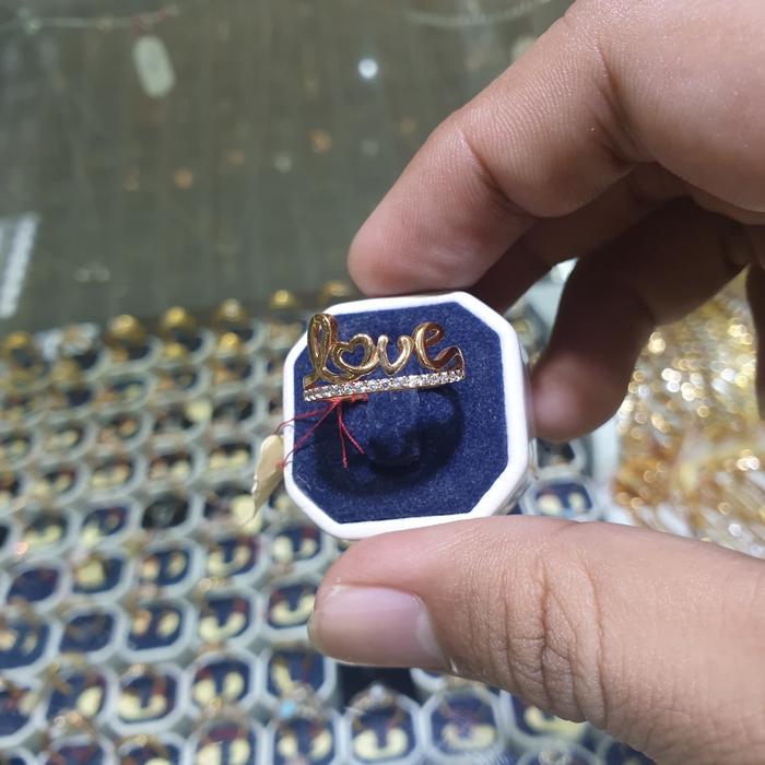 Cincin emas asli love listring