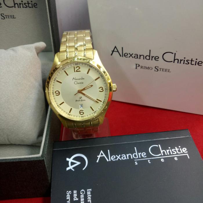 Jam Tangan Analog Pria Alexandre Christie AC 1010 MD All Gold