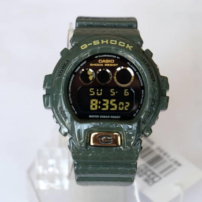Casio GShock ORI DW 6900CR 3DR Crocodile Skin Hijau Langka