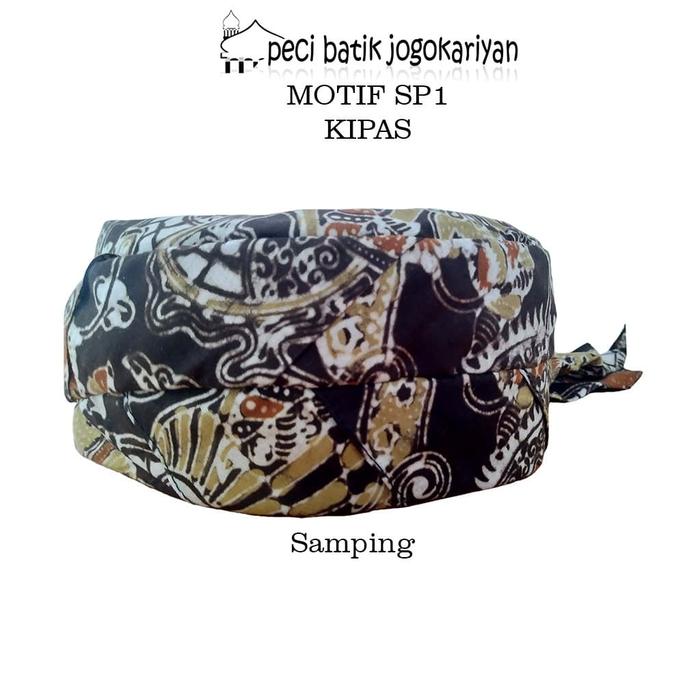 Peci Batik Jogokariyan Motif Kipas Ecoprint Bahan Kain Batik Jogja