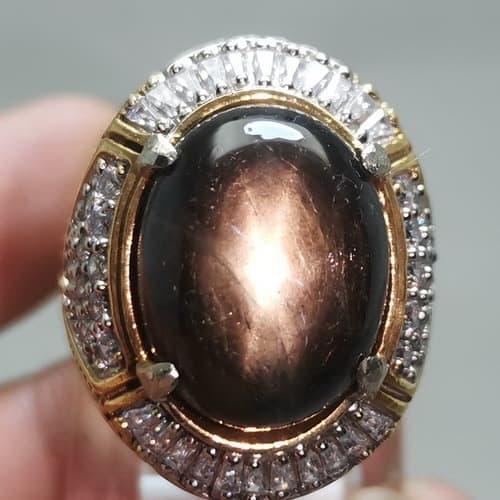 Batu Cincin Bangsing kresnadana Black Safir Star Besar