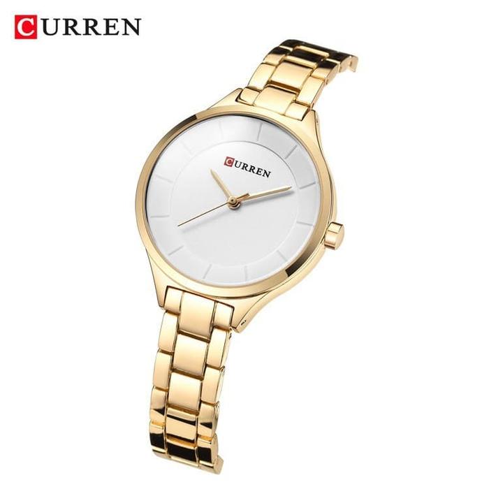 Jam Tangan Wanita Curren 9015 Alloy Curren Original GOLD PUTIH