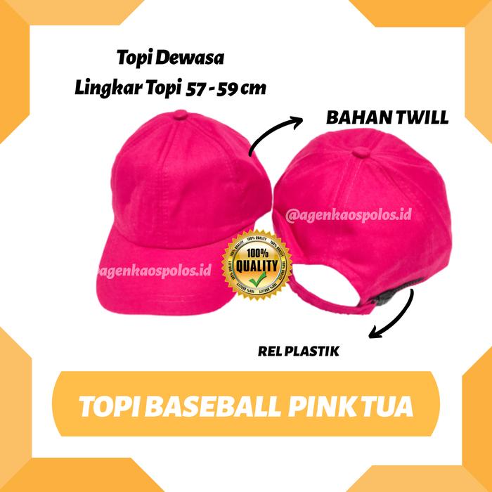 TOPI BASEBALL TWILL POLOS PINK TUA FANTA DEWASA TOPI DISTRO MURAH