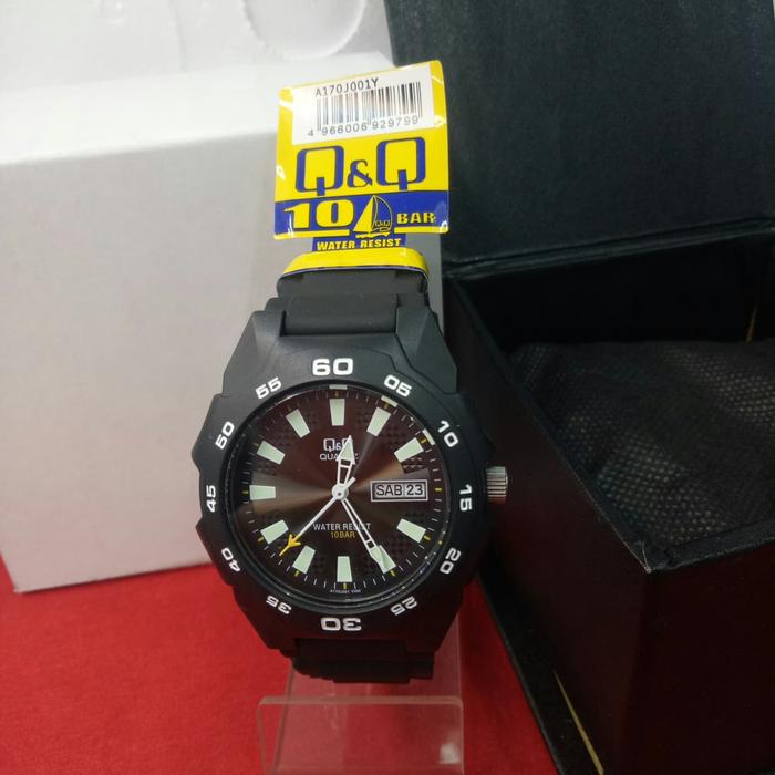 Jam Tangan Pria Analog rubber QnQ Q&Q QQ A170J001Y