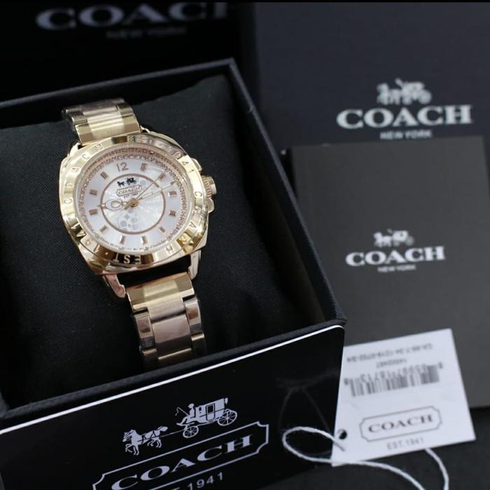 Jam Tangan Wanita Coach 14502457 Steel Est 1941 Original 35mm Fullset
