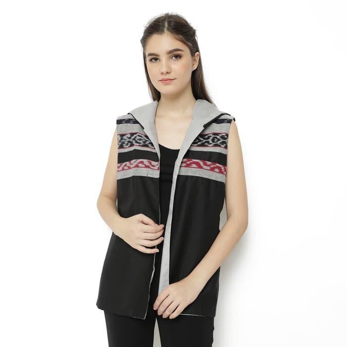 Jaket Topi Bolak Balik Batik Tenun Wanita - Hitam GESYAL