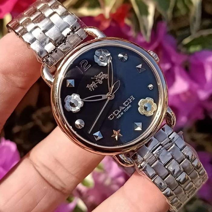 Jam Tangan Wanita Coach Flower S.Steel Est 1941 Original 3.6cm Fullset