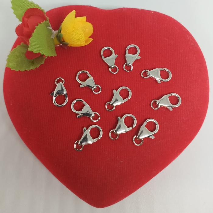 kaitan/kokot/untuk kalung/gelang perak silver925 Lapisan emas putih k4
