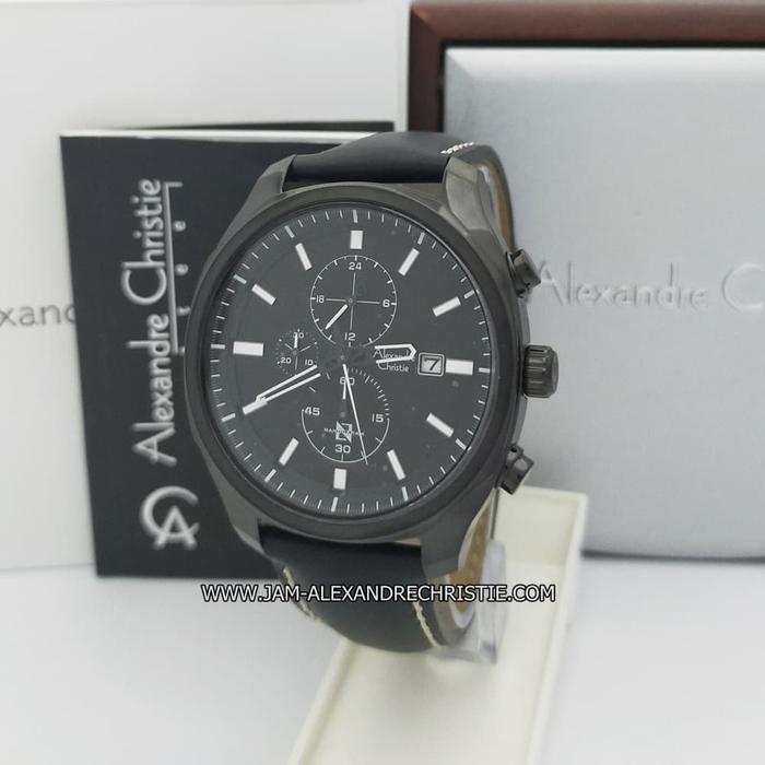 Jam Tangan Pria Alexandre Christie AC 6550 MC FBL full black Ori