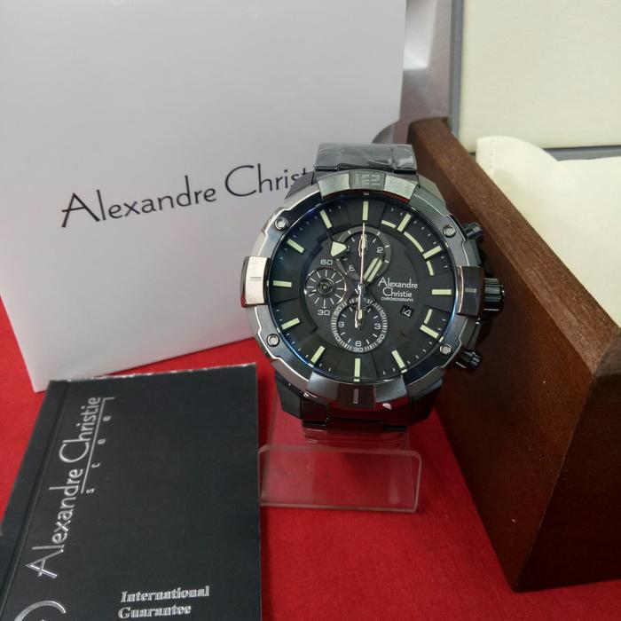 Jam Tangan Analog Pria Alexandre Christie AC 6551 MC Black Ring Grey