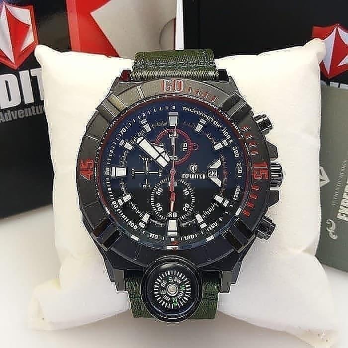 JAM TANGAN PRIA EXPEDITION AC6772 FULL BLACK ORIGINAL