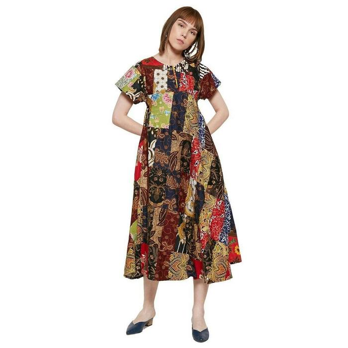 Daster Payung Kain Perca Lengan Pendek Bumil Batik Arvet Fashion Murah