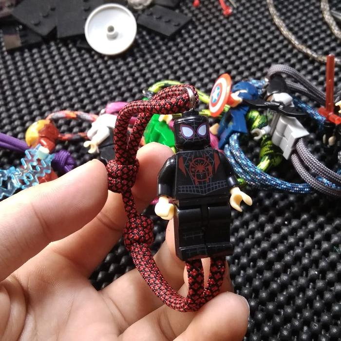 gelang lego paracord | spiderman hitam