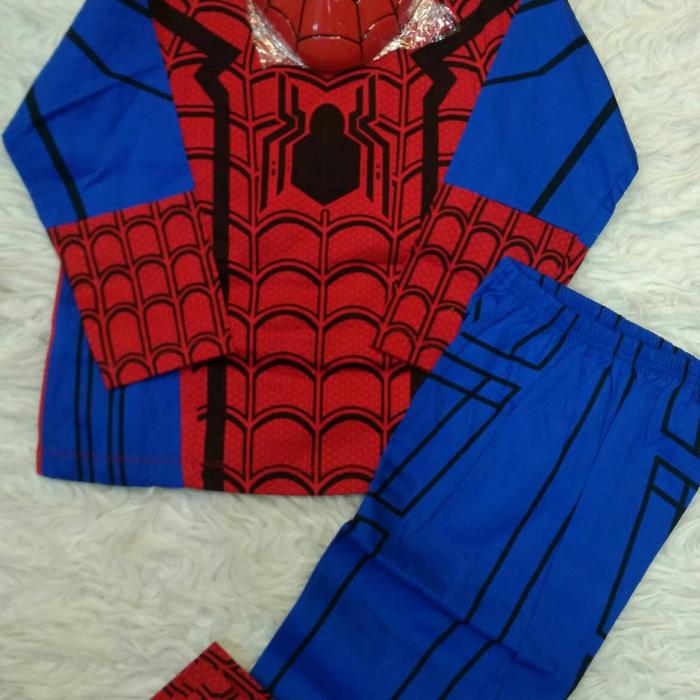 setelan Spiderman anak / kostum Spiderman anak / topeng Spiderman