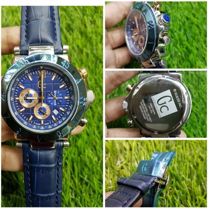 Jam Tangan Pria Merek Guess Collection GC X90013G7S Kulit Ori BM