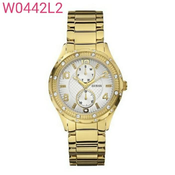 Jam Tangan Wanita Merek Guess Iconic W0442L2 Gold Original 3.8cm