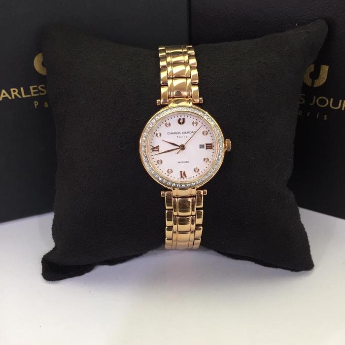JAM TANGAN WANITA CHARLES JOURDAN CJ1007-2513S ROSEGOLD ORIGINAL