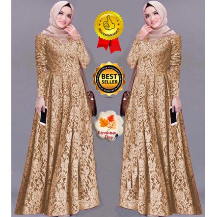 GAMIS MAXI LEZA FULL BROKAT GAMIS BROKAT TIMBUL