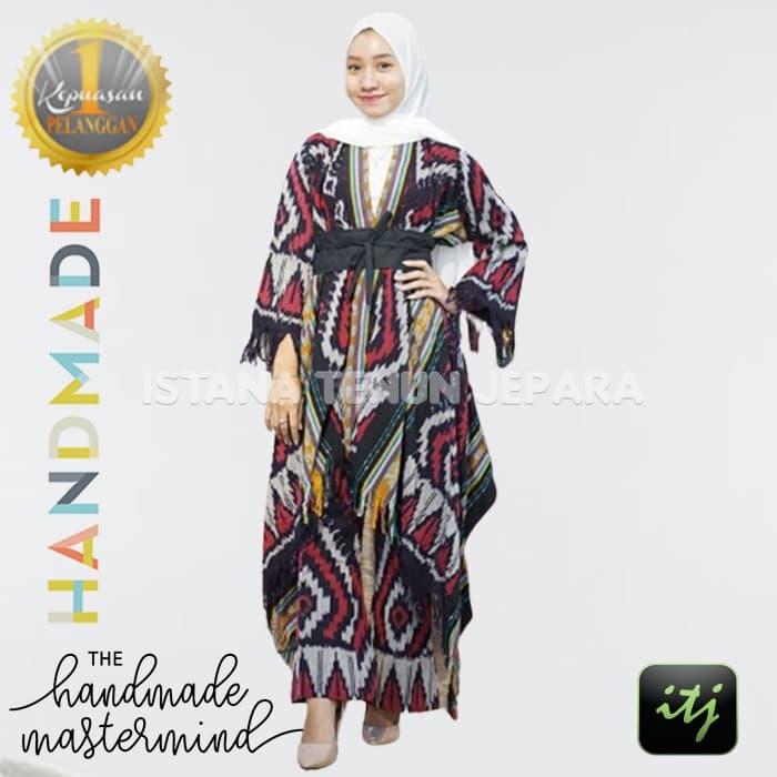 Baju Setelan Set Celana Kulot Tenun Troso Etnik Motif Toraja Batik