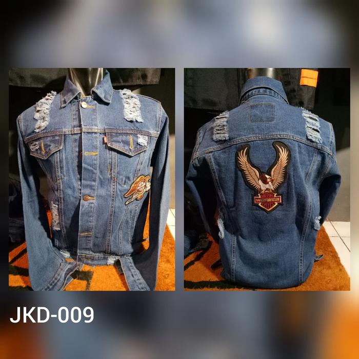 JAKET DENIM JEANS HARLEY DAVIDSON GAMBAR BROWN EAGLE