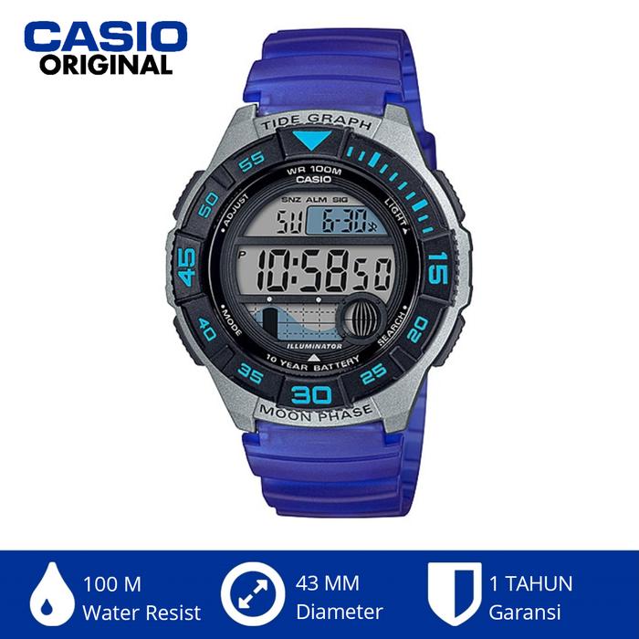 Casio Original Ws-1100h-2avdf Ws1100 Ws1100h Jam Outdoor Moonphase