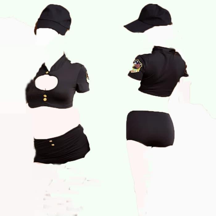 Baju Sexy Wanita Lingerie g string Set CD Polisi Seksi Kostum Costume