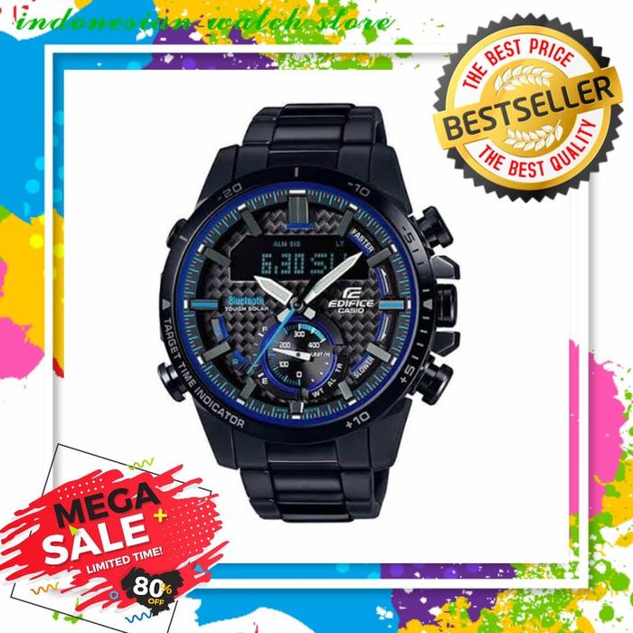 TERBARU !! Jam tangan pria Edifice ECB 800 black ORIGINAL FREE Box set