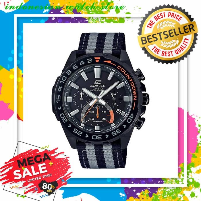 TERBARU !! Jam tangan pria Edifice EFS S550 canvas FREE Box set
