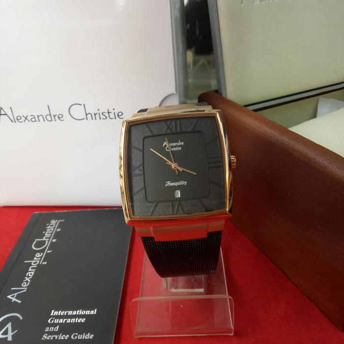 Jam Tangan Analog Pria Alexandre Christie AC 8329 MD Black Rosegold