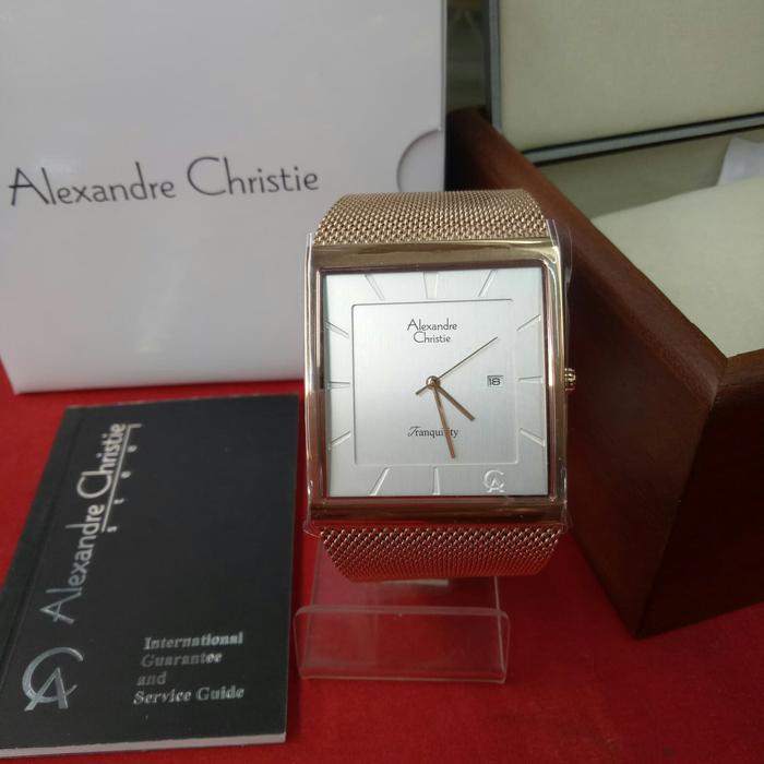 Jam Tangan Analog Pria Alexandre Christie AC 8333MD Stainless Rosegold