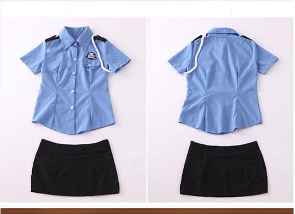 Baju Lingerie Sexy Lingerie set Kostum Cosplay Bentuk Seragam Polisi