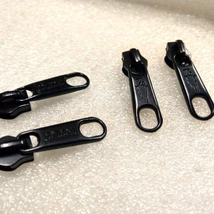 Resleting no.8 tas ransel besar. u/ gigi coil plastik. hitam (100 pcs)