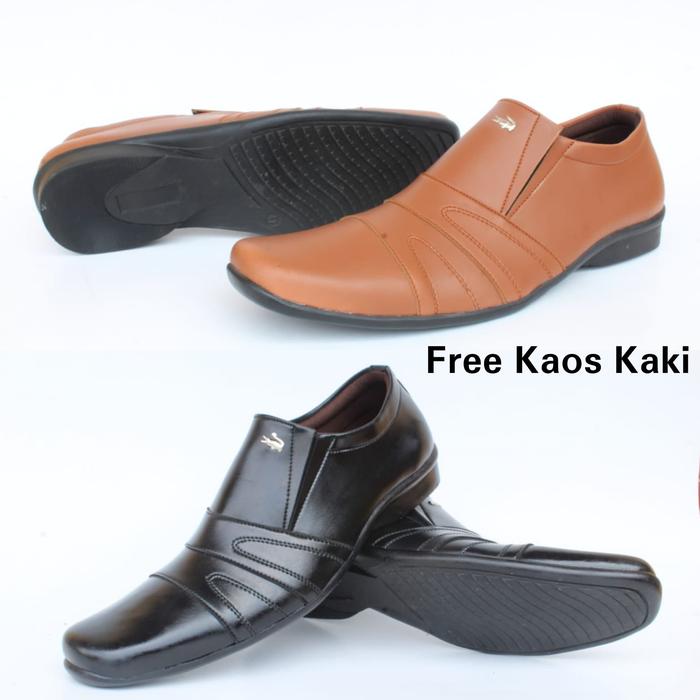 Sepatu Pantofel Pria Crocodile Kulit PU Formal Kerja Casual PDH Cowok