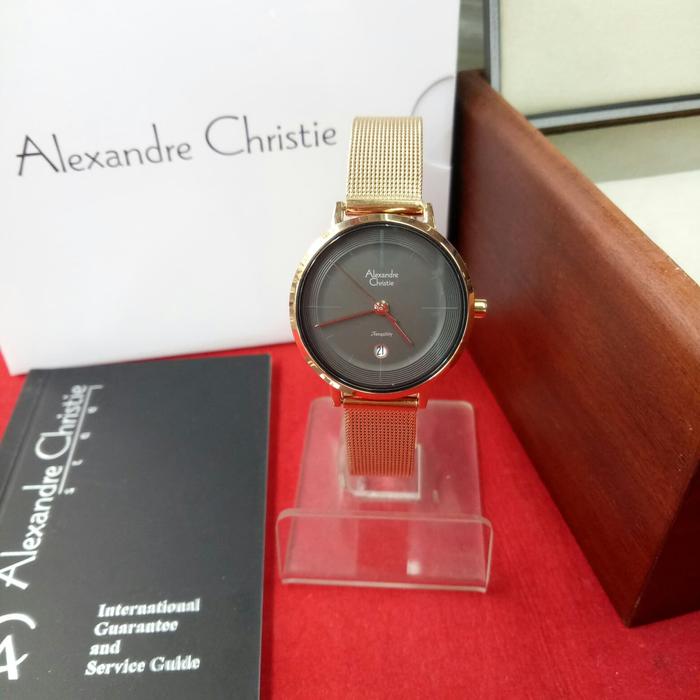 Jam Tangan Analog wanita Alexandre Christie AC 8627 LD All Rosegold