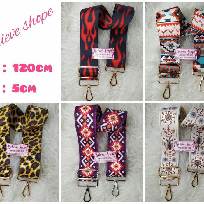 tali strap motif - strap bag import - sling bag corak